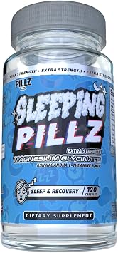 Sleeping Pills   Magnesium Glycinate 200mg, Ashwagandha, L-Theanine & 5-HTP - SleepingPillz - 120 Vegetarian Capsules