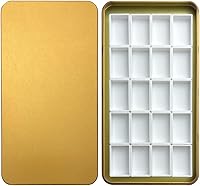 Vista 18 de FCLUB Paleta de acuarela vacía, 20 pozos con tiras magnéticas y ligera, paleta de acuarela de metal, soporte para pintura, paleta de pintura