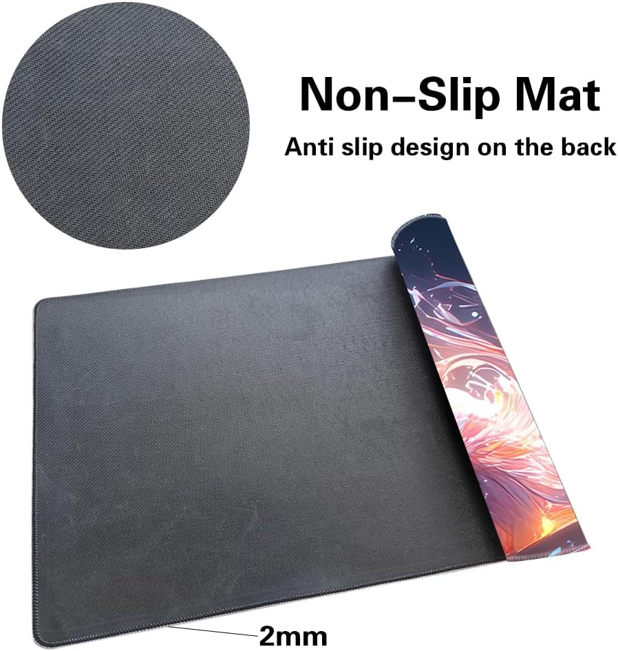 Board Game 14x24in TCG Playmat Compatible for OCG CCG RPG MTG Playmats,Mouse pad Desk Mats (Nine Tailed Fox 1)
