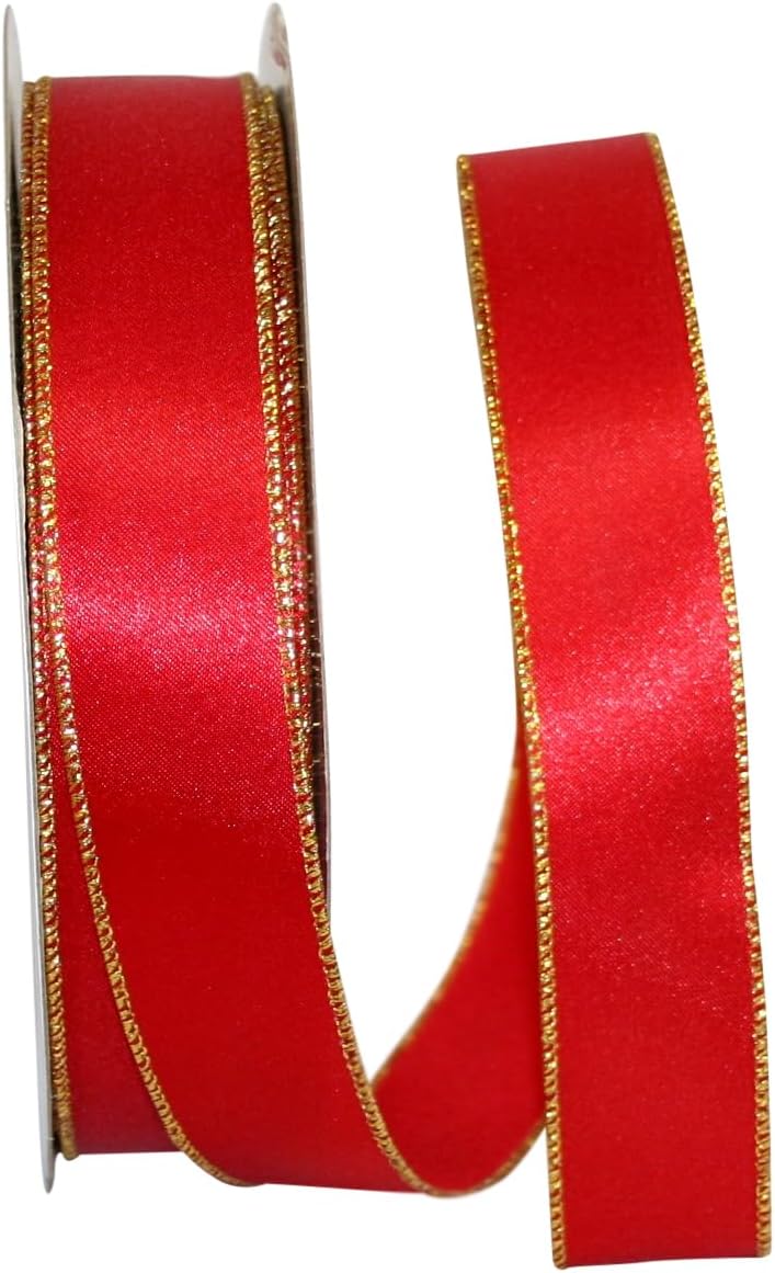 Reliant Ribbon 92971W-994-10K Ribbon, 4 Inch X 50 Yards, Red/Gold