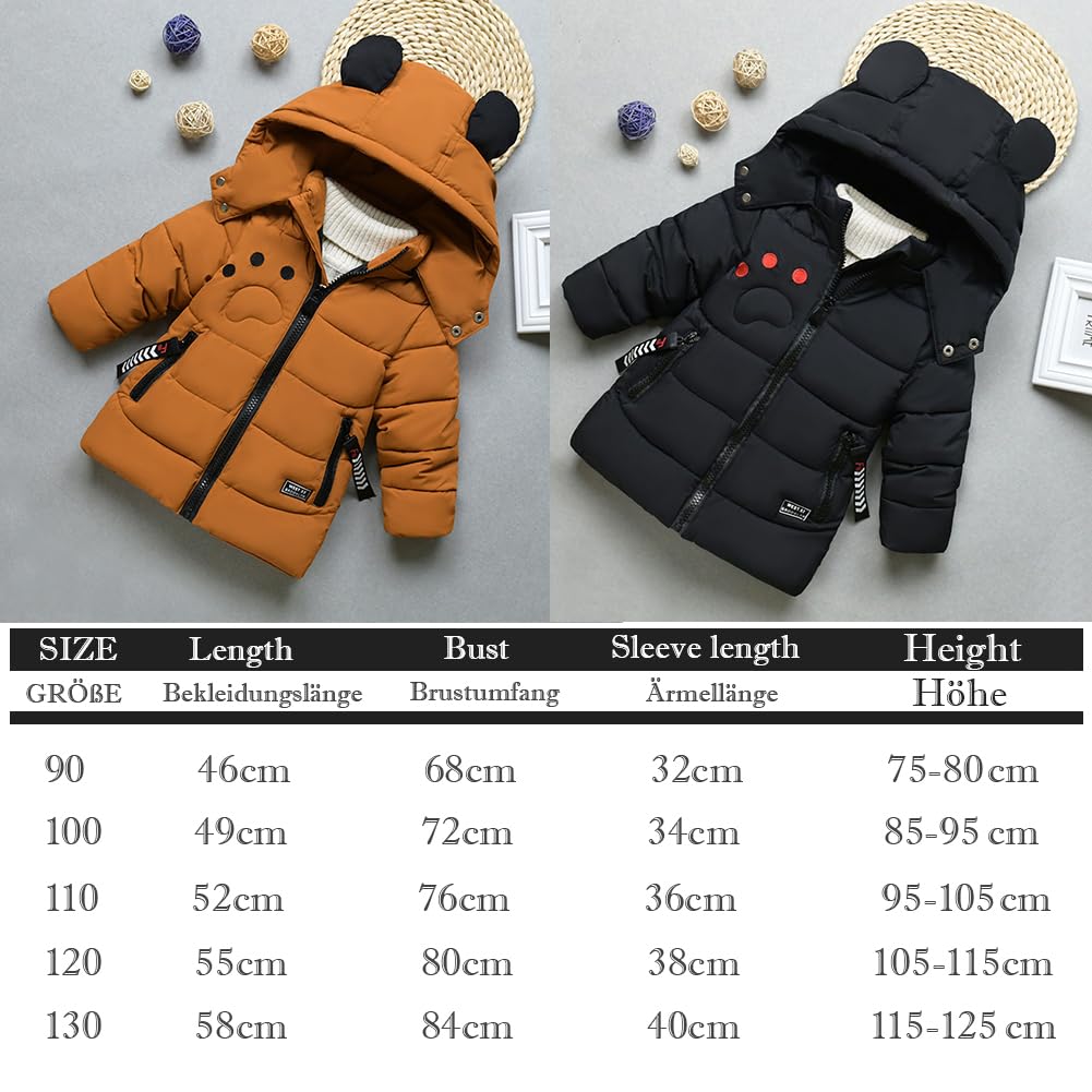 linboo Manteau Enfant Garçon Doudoune Chaud Blouson d'Hiver Automne Epais Veste à Capuche Pour Bébé Garçon