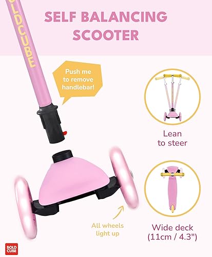 Miniatura 3 de Teeny  Scooter de 3 ruedas color menta para niños y niños pequeños de 3 a 6 años  Ruedas intermitentes  Altura ajustable de 53 a 27.6 in  My First