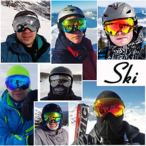 Sposune Ski Goggles Over Glasses - Snow/Snowboard Goggle For Men, Women & Youth - Uv400 Anti-Fog Snowmobile Goggles #TOP6