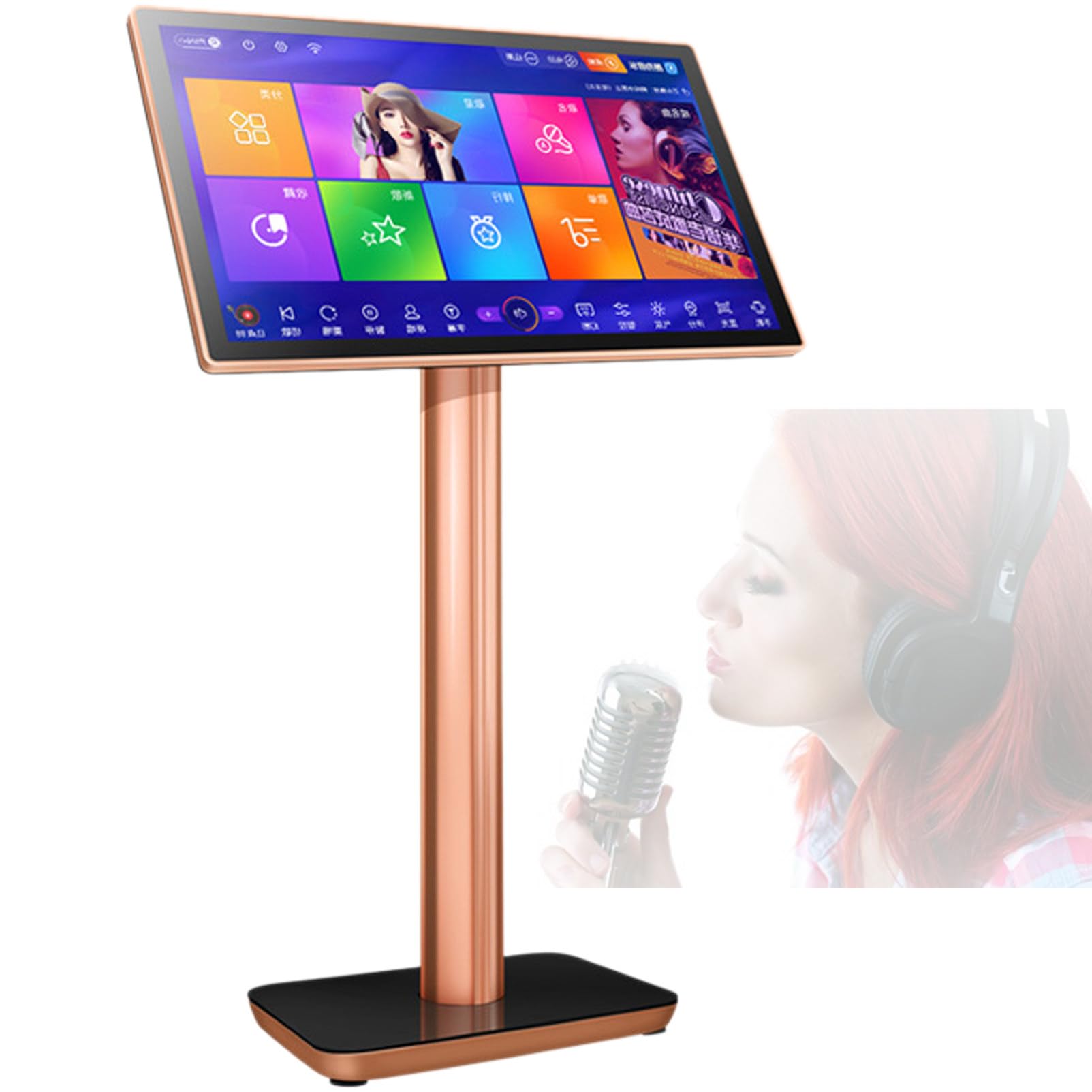 Professionelle Karaoke-Maschine: Alles in einem mit 19,5/22 Zoll Touchscreen, 27 Sprachen, für Partys zu Hause/Erwachsene/Kinder,19.5inch-4TB
