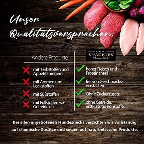 SNACKIES 16er-Pack (à 170g) Hundeleckerli Rindfleischstreifen Premium Snacks für Hunde ohne Zusatz von Getreide, Zucker, Farb-, Aroma- und Konservierungsstoffe, luftgetrocknete Leckerli