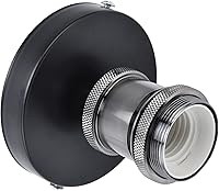 Vista 1 de Soporte de caja de salida de una pieza, E26 E27 Base de porcelana Soporte de lámpara de iluminación con parte superior con cable para cocina, Negro