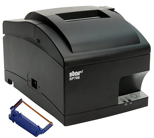 Star Micronics SP742ME Bundle - Impresora de recibos de impacto Ethernet (LAN) con cartucho de cinta de tinta auténtica 30980721 negro y tinta
