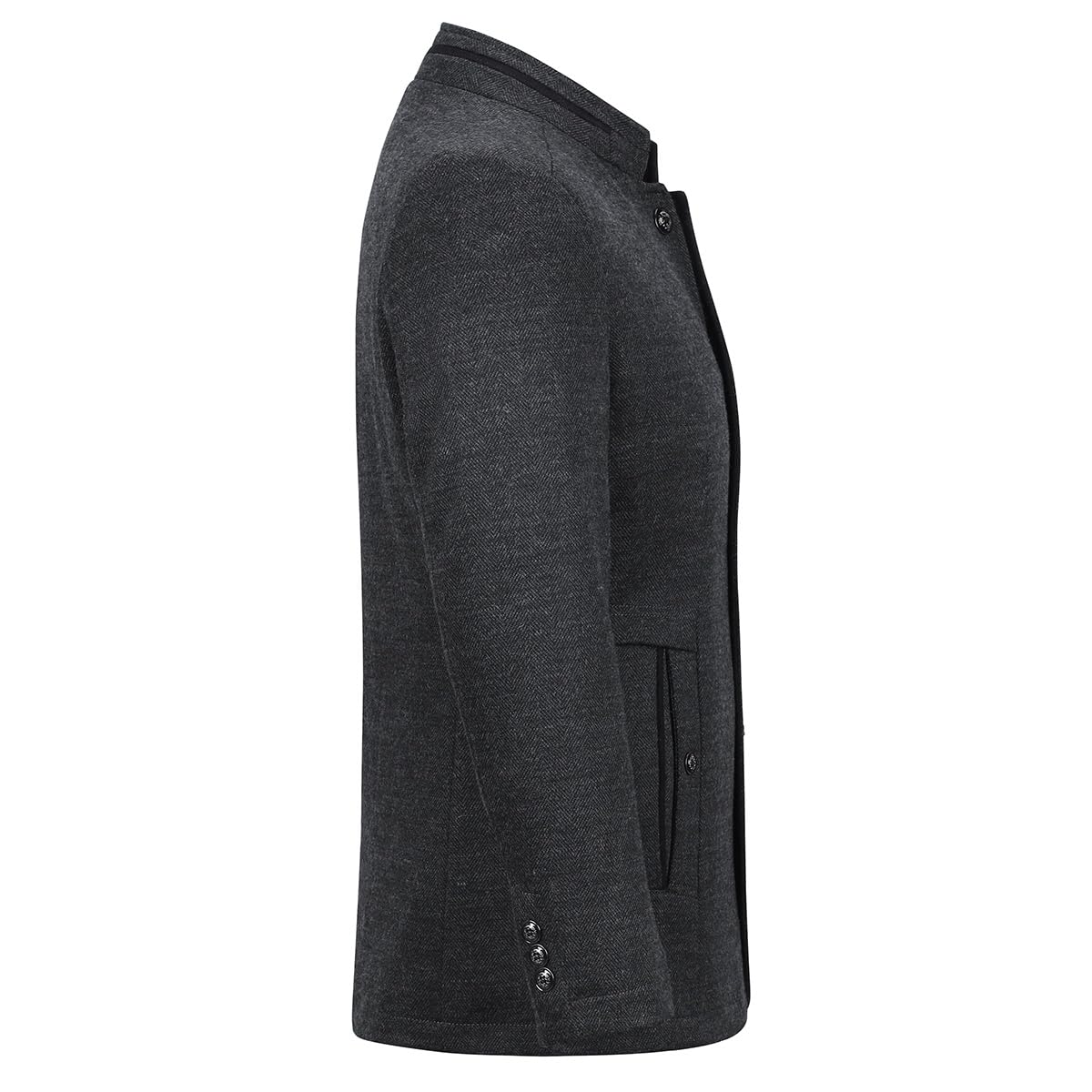 Allthemen Cappotto da Uomo Casual a Manica Lunga Trench Coat Ufficiale con Collo Giacca Lunga Generale Fit Cappotto Invernale Caldo Con Bottoni