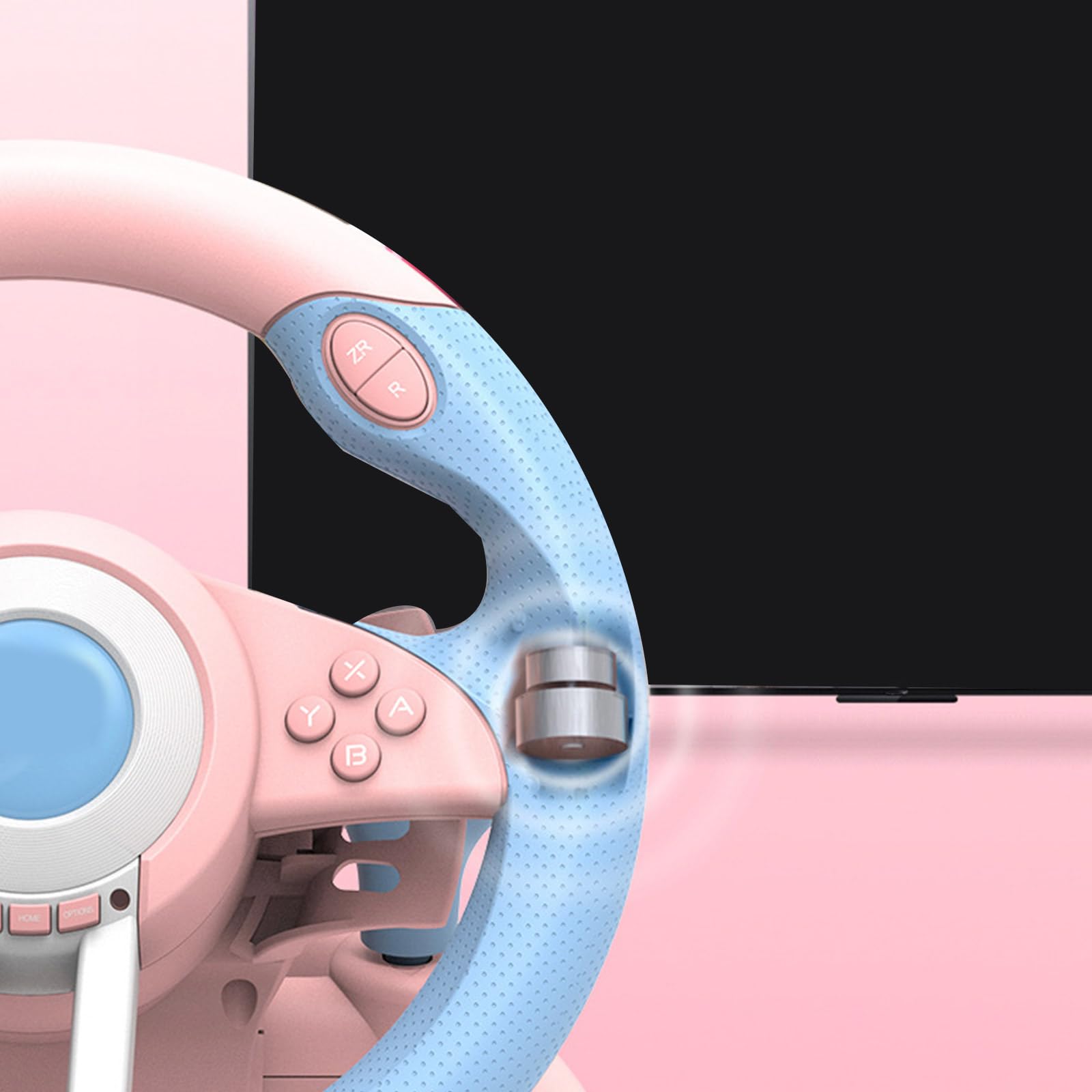 Elnwnnkc Simuladores De Conducción Motor Doble Vibración Volante USB Juego Carreras Con Pedales Para Dirección Juegos Múltiples Plataformas