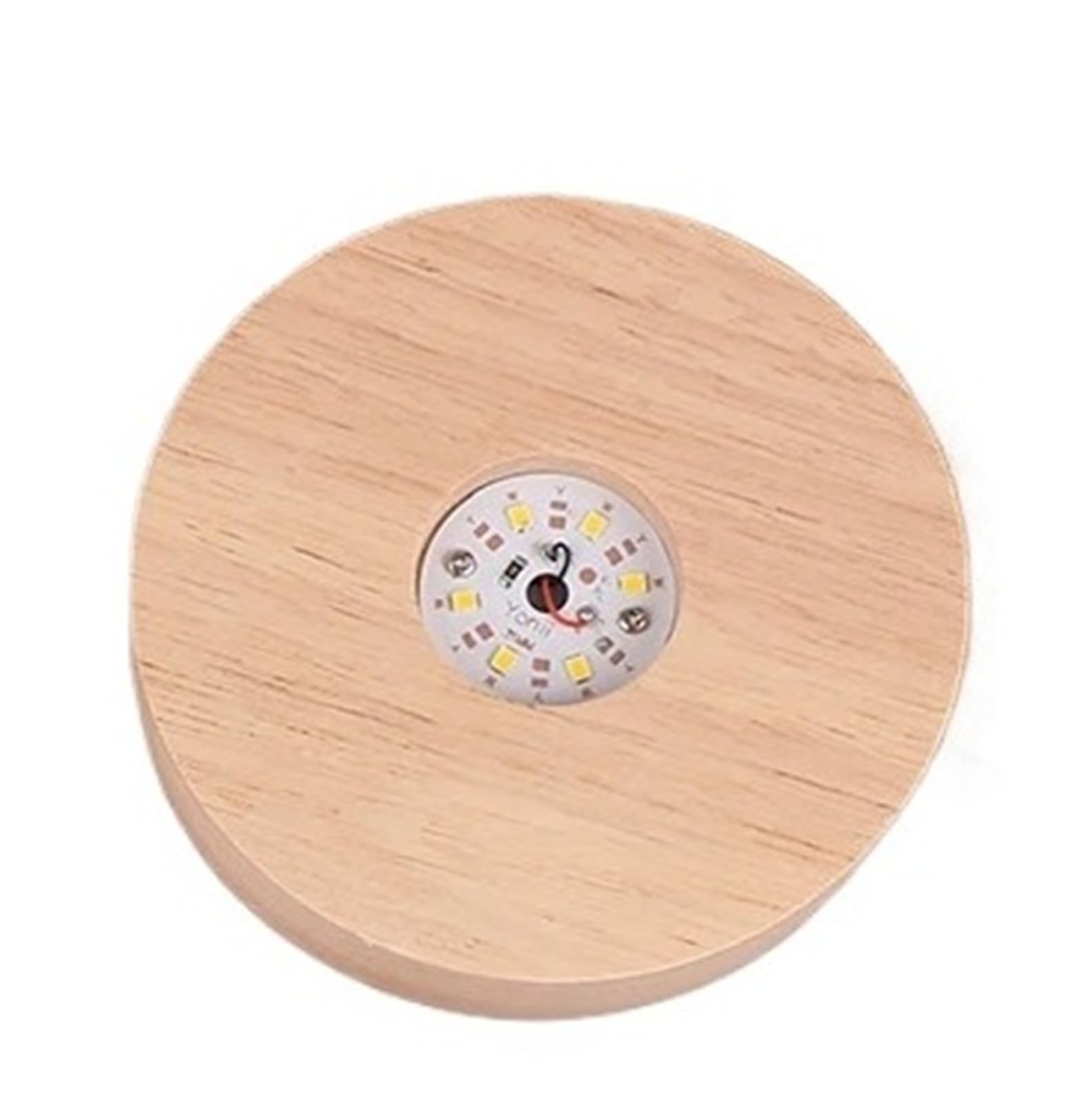 Base LED bois rond pour lampe nuit résine et ornements - 8