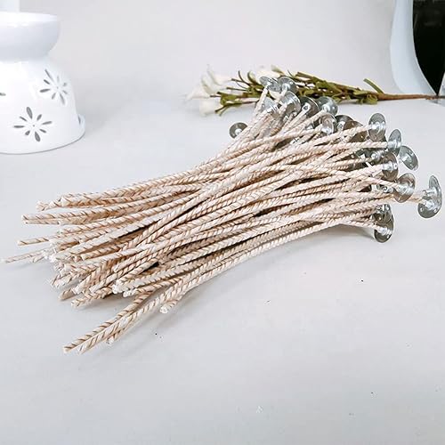 Miniatura 5 de Mechas de vela para hacer velas, ecológicas preenceradas de 6 pulgadas para velas de soja, paquete de 100 mecha gruesa para velas con base para