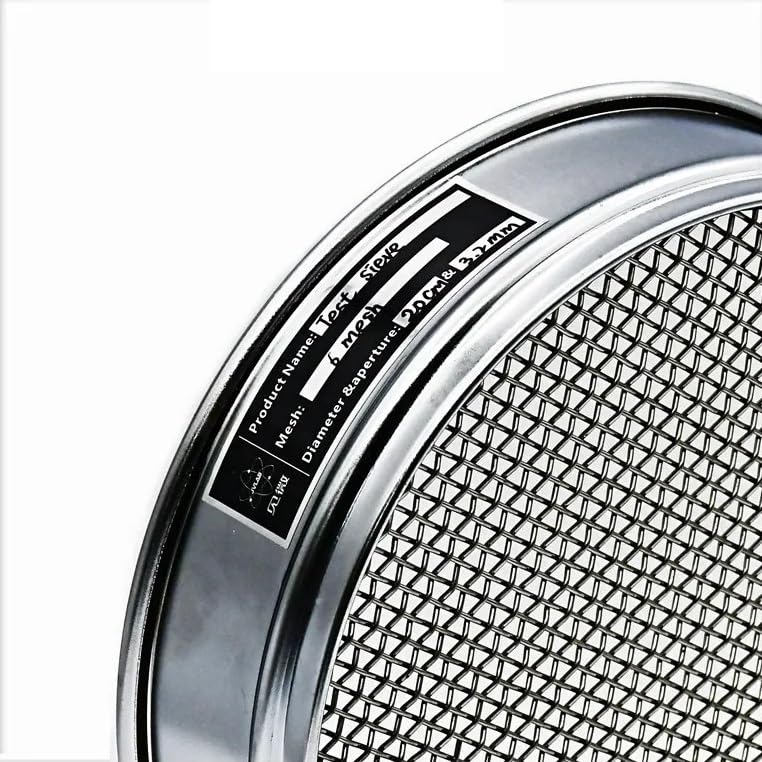 Tamiz de análisis de laboratorio de acero inoxidable 304 - Tamiz de inspección de muestreo de malla de alambre tejido de 20 cm con marco cromado(7mesh 2.8mm)
