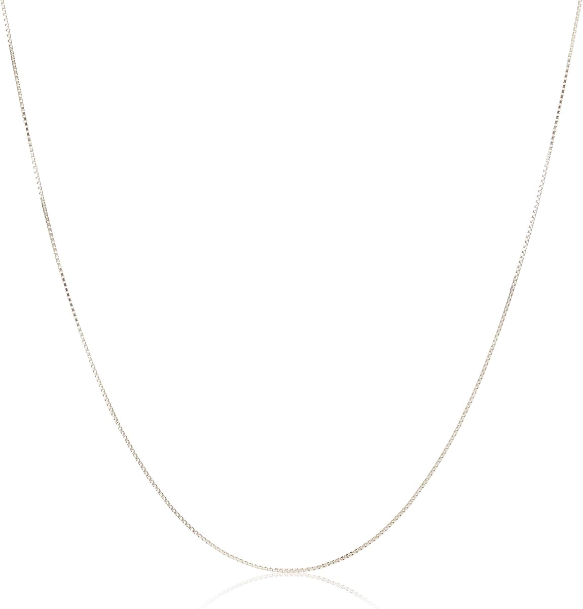 Collar de cadena fina de 0,8 mm en plata o oro amarillo de ley de Amazon Essentials