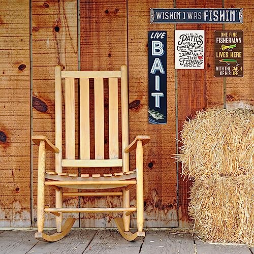 Open Road Brands Fisherman With The Catch Of His Life Embossed Metal Sign - Funny Fishing Wall Art For Garage, Lake House Or Man Cave #TOP4