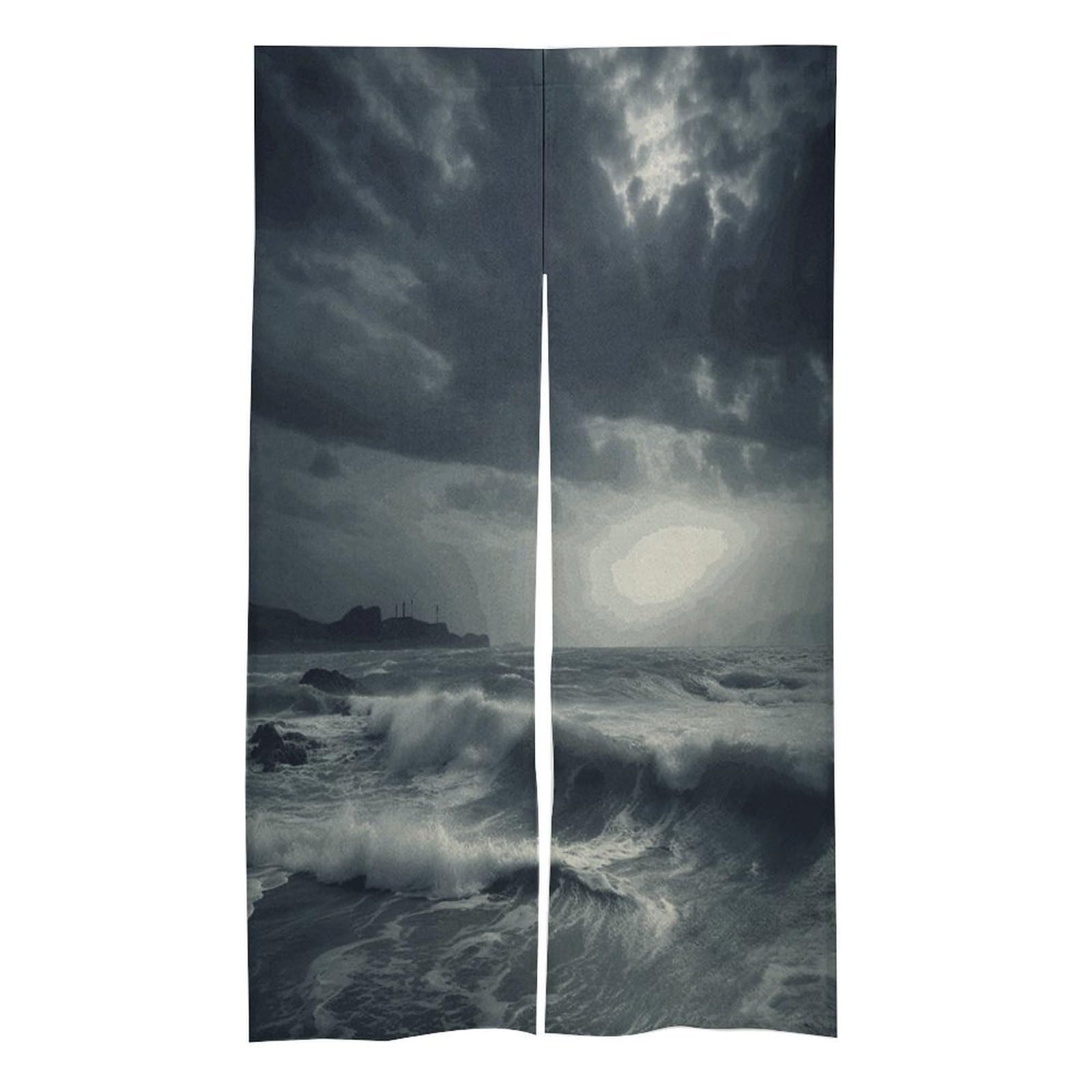 VstaDank Stormy Sea Noren Doorway Curtain Printed Window Treatment Door Tapestry Chinese Traditional Doorway Curtain Long Type Door Tapestry for Home Decoration