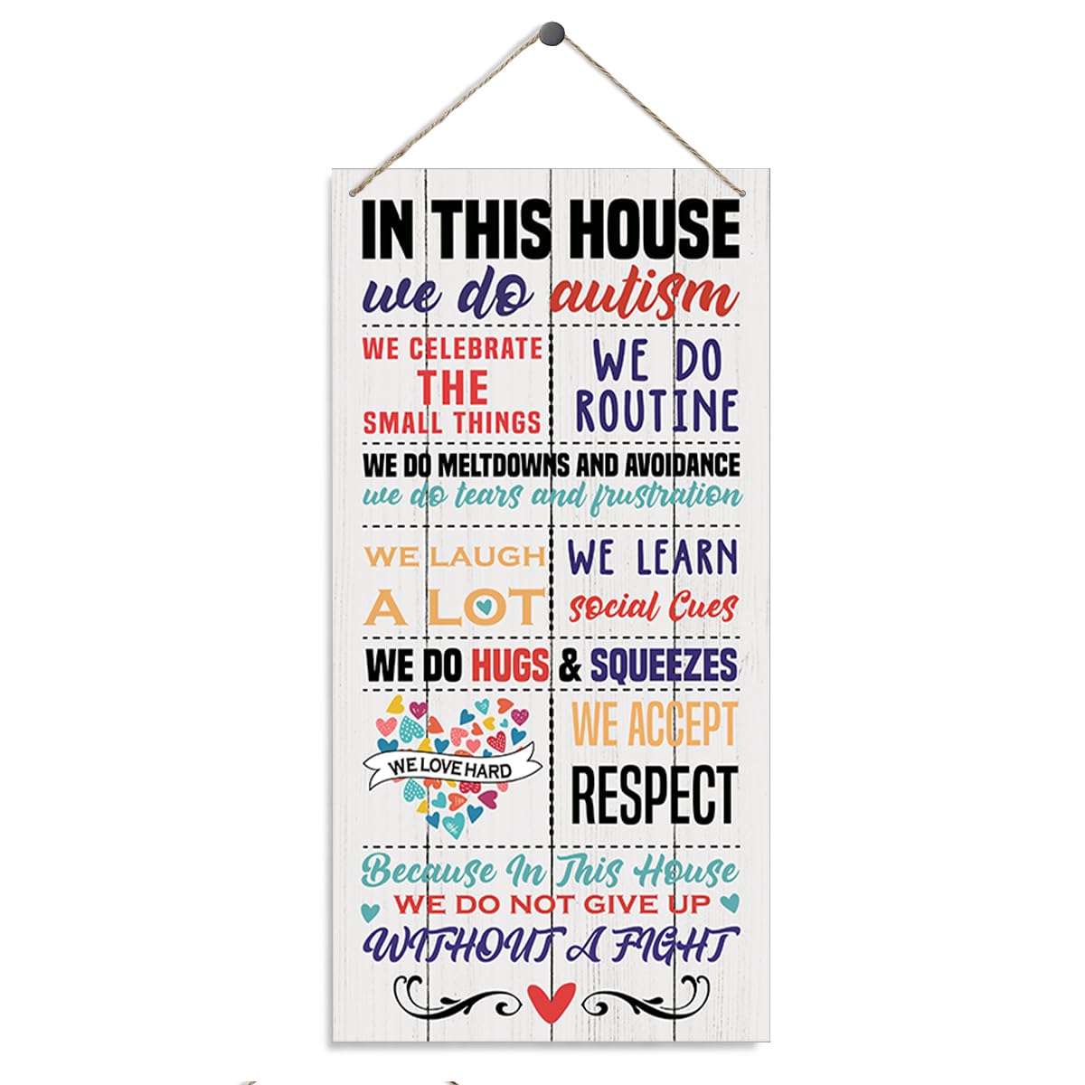 Autism Signs, Decorative Wood Hanging Wood Plaque, Rustic Door Hanger, Wall Decor Art, Autism Awareness Wood Sign, Autism Acceptance, Autism Family