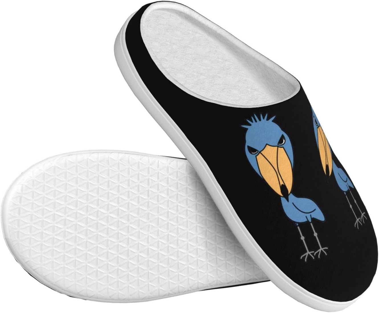 [Zateem] スリッパ レディース 室内履き かわいい ハシビロコウ 鳥 メンズ ルームシューズ 業務用スリッパ 洗える パイル