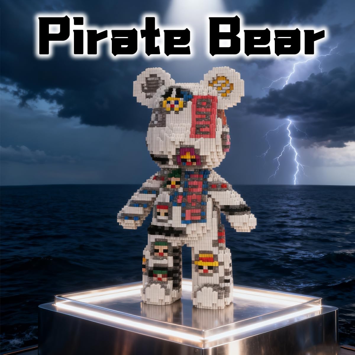 One Teddy Bear Piece Micro Building Blocks Set(4500Pieces) Pirate Bear Building Blocks Gift for Adult 2026