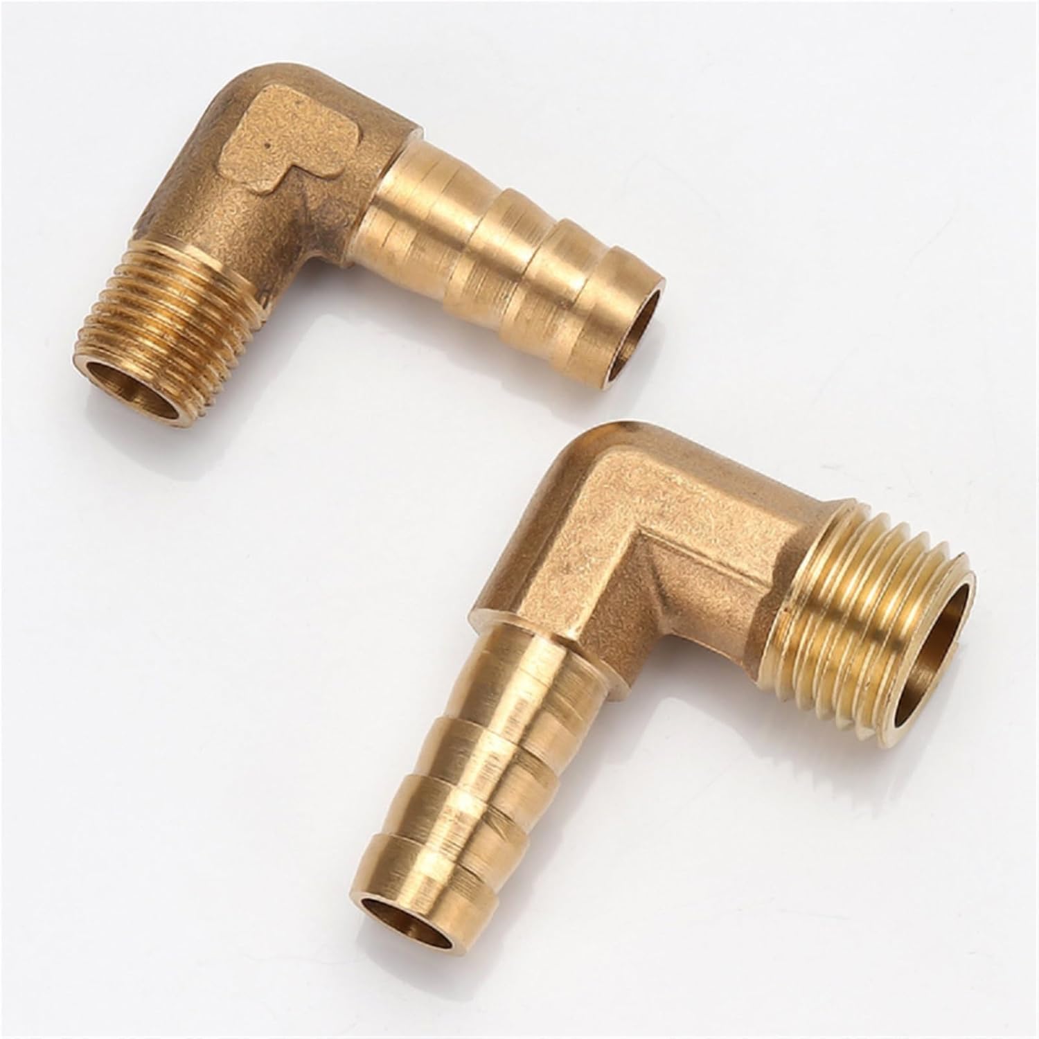 Brass Elbow 6pcs Quick Coupling For Hose Brass Barb Fitting Elbow Connector For RV Water Hoses(10mm Barb,1/2")