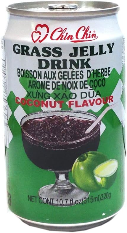 Chin Chin Boisson Aux Gelees Dherbe Arome De Noix De Coco (Grass Jelly Drink Coconut Flavour) - 10.7fl Oz (Pack of 1)