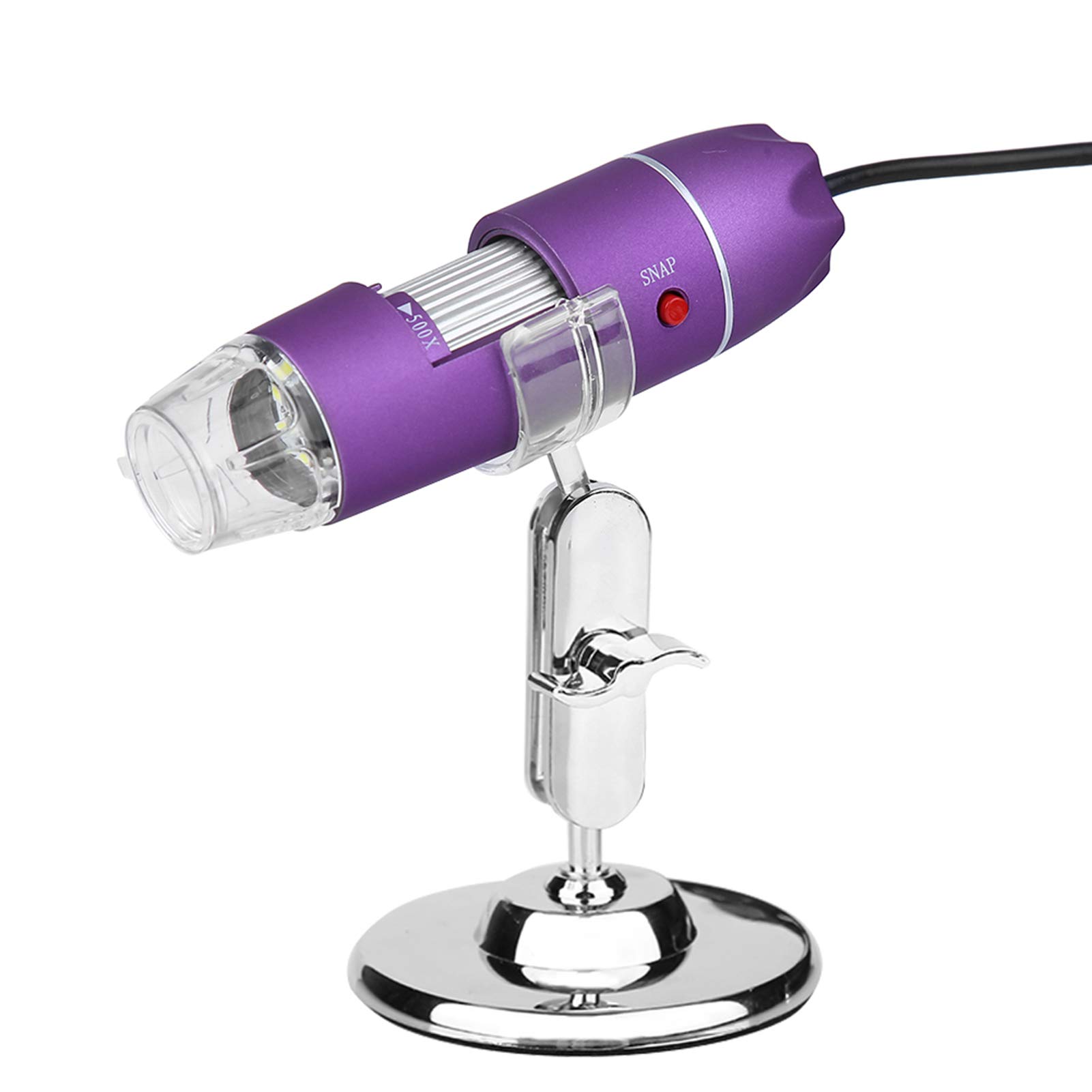 Mikroskop cyfrowy USB, endoskop do analizy skóry, tester urody skóry włosowej wykrywacz skóry głowy mieszków włosowych 50 x 500 X, do testowania wilgotności skóry, elastyczności, oleju, melaniny, piegów