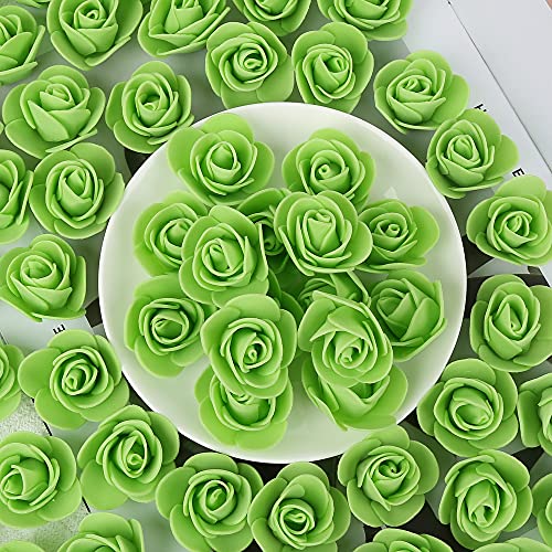Insunsix 500Pcs Artificial Rose Flower Heads, Green Mini Foam Rose Bulk Fake Flower For Diy Crafts Wedding Bouquets Baby Shower Centerpieces Floral Arrangements Tables Home Decorations(Fruit Green) #TOP5