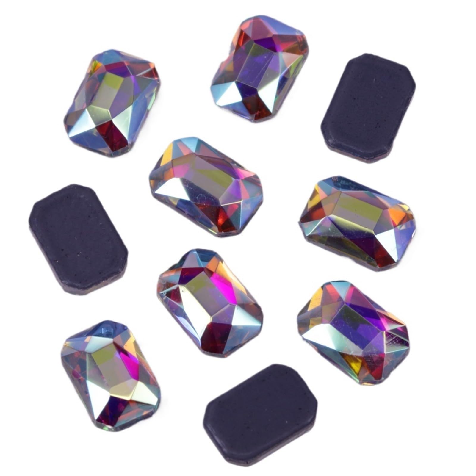 Strass Hotfix Cristal AB dos plat 360Pcs cristaux thermocollants 5.5x8mm pour vêtements