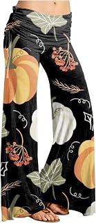 DIYIOUZHOU Sweatpants Women Fall 2023 Halloween Slacks Party Full Cool India Cigarette Print Expandable WAIS Split Relaxed Fit Thin Jogger Gold
