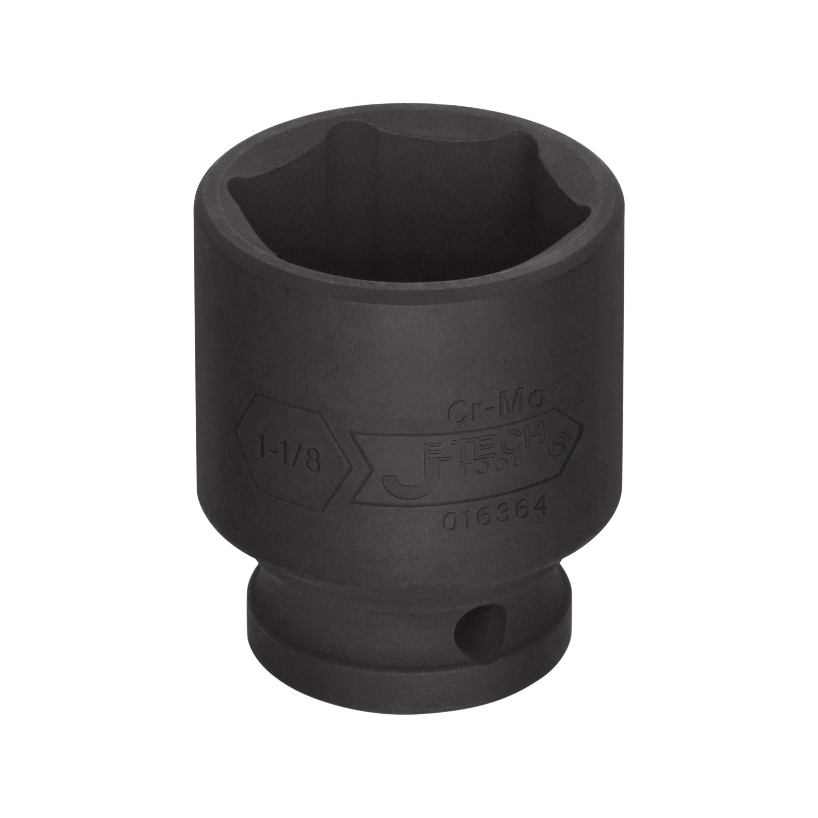 Jetech 1/2 Inch Drive 1-1/8 Inch Standard Impact Socket, Made with Chrome Molybdenum Alloy Steel, Heat Treated, 6-Point Design, SAE
