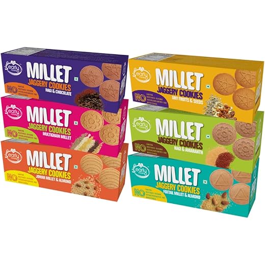 Early Foods Millet Jaggery Cookies 130g X 6
