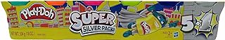 Play-Doh Super Silver Pack 5 Plus 1 Includes 1 Can Silver Colored