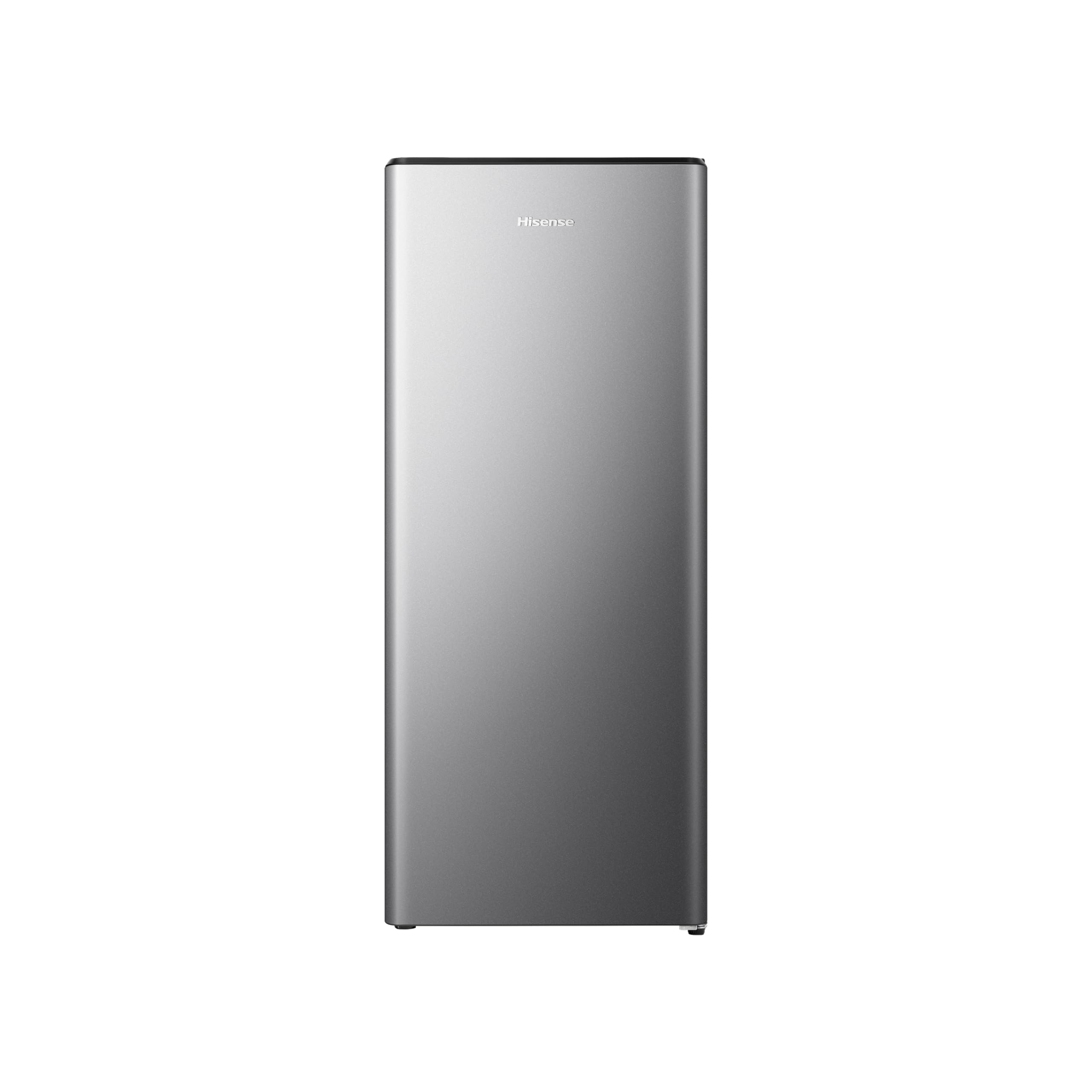 Hisense RR220D4BDE 52cm Freestanding Retro Fridge - 165-litre capacity with 4 star Ice box- Auto Defrost - Wine Rack - Silver - E Rated, H128 x W51.9 x D51.3