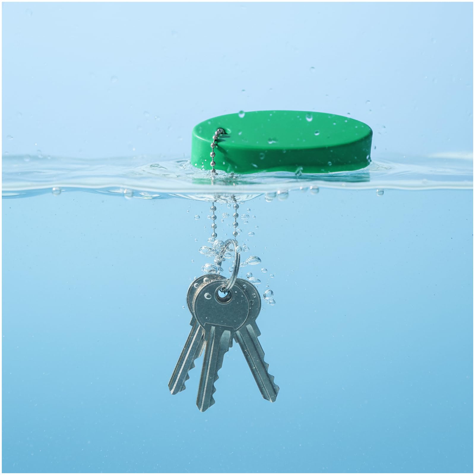 Tucnoeu 4 Pcs Floating Keychain for Boat Keys, EVA Floating Keychains Bright Color Oval Float Key Rings, Oval Shaped Foam Float Key Ring for Fishing Surfing Sailing Kayak — view 5
