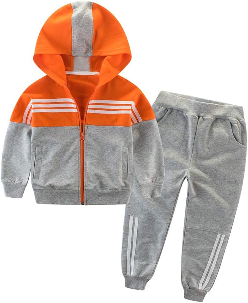 boys orange sweatsuit