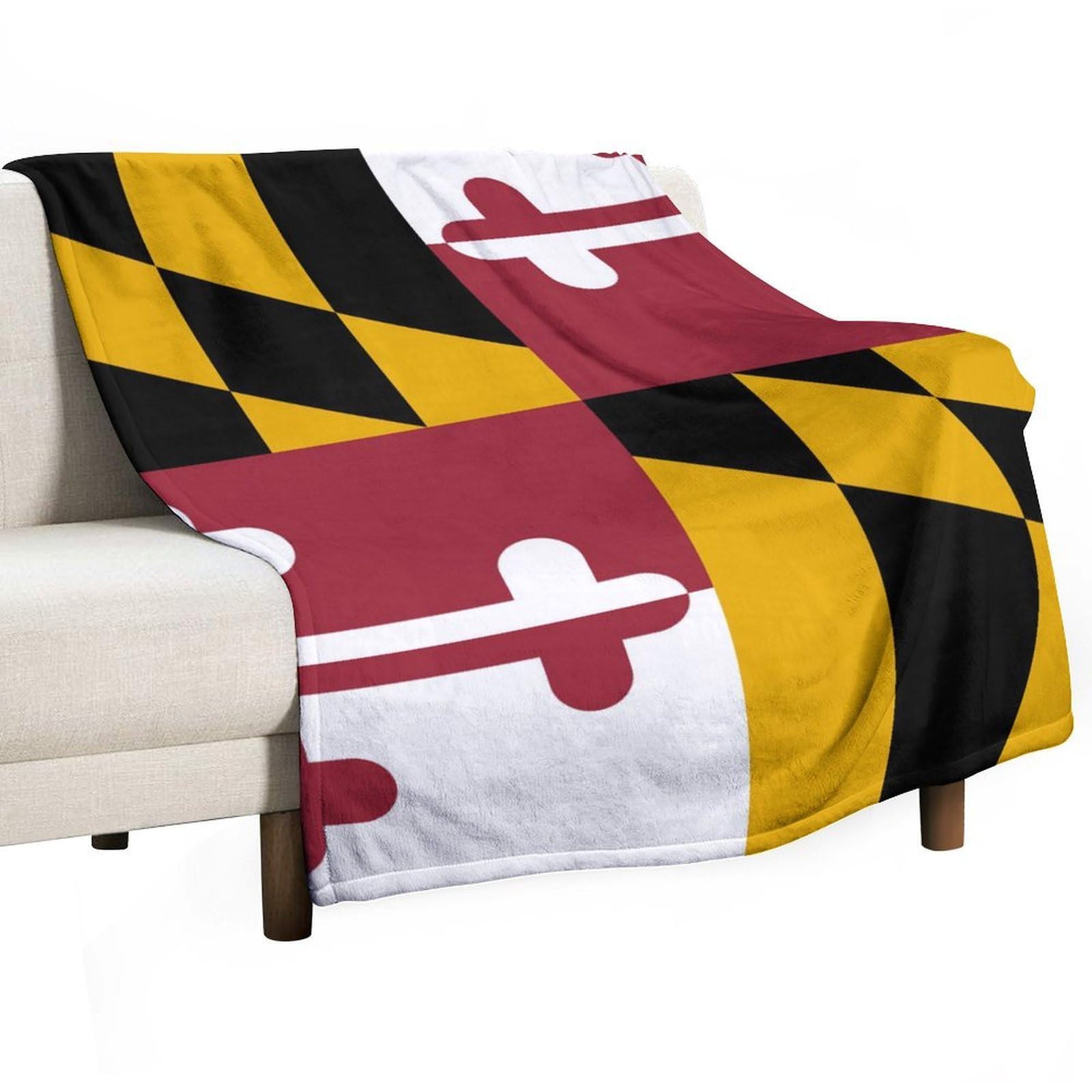 MHYRAC Flannel Blanket, Flag of Maryland Throw Blanket for Couch Sofa Bed Office, Soft And Comfortable Without Pilling