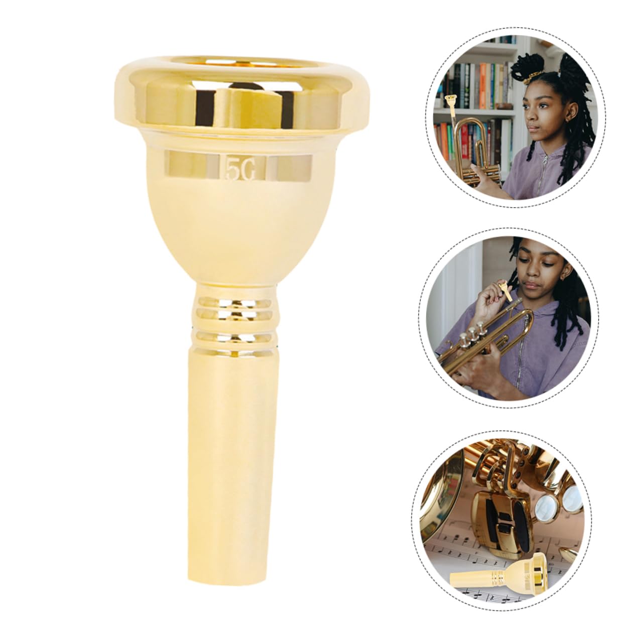 Sosoport Trumpet Parts 5g Size Trombone Mouth Comfortable Material for Beginners
