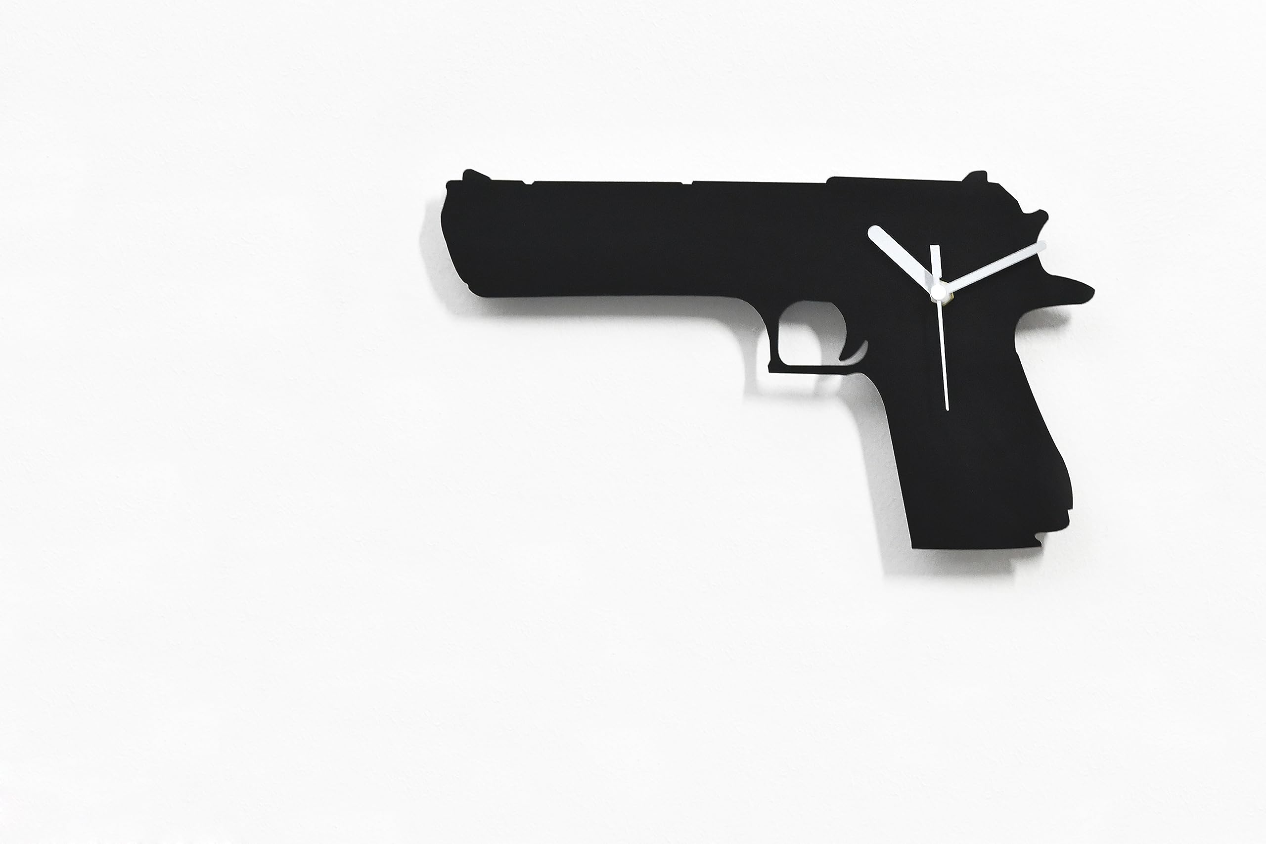 Desert Eagle Silhouette Wall Clock - Hand Gun Weapon Wall Clock - Army Decor - Gift for Him - Father's Day Gift Idea - Military Gift