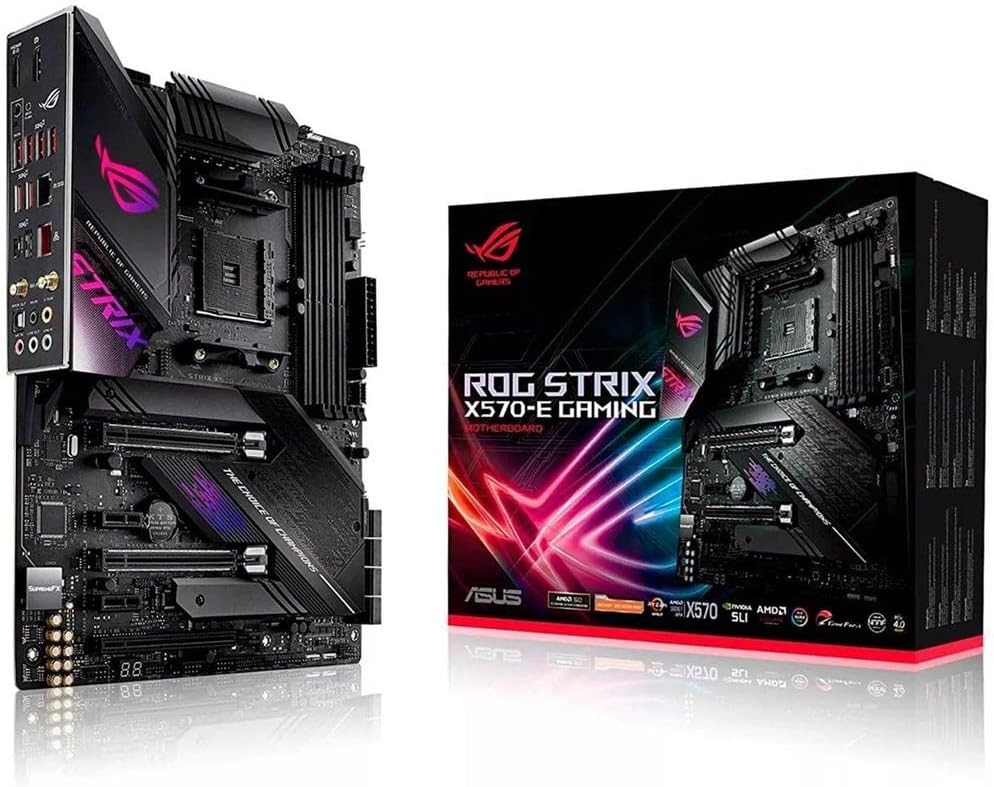 ASUS ROG Strix X570-E Gaming ATX Motherboard- PCIe 4.0, Aura Sync RGB Lighting, 2.5 Gbps and Intel Gigabit LAN, WiFi 6 (802.11Ax), Dual M.2 Heatsinks