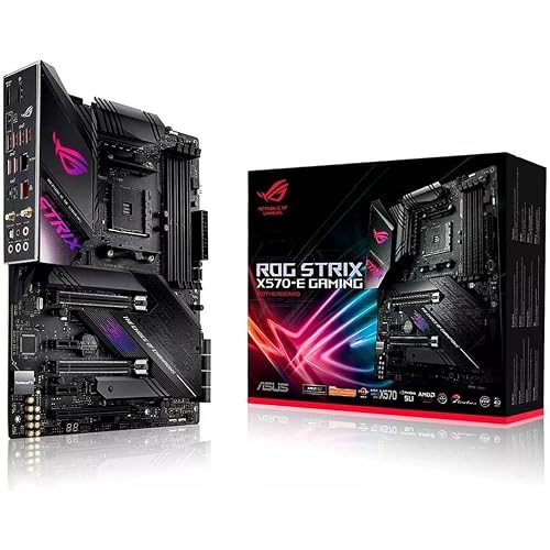 ASUS ROG Strix X570-E Gaming ATX Motherboard- PCIe 4.0, Aura Sync RGB Lighting, 2.5 Gbps and Intel Gigabit LAN, WiFi 6 (802.11Ax), Dual M.2 Heatsinks