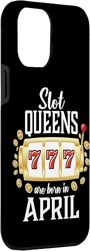 Miniatura 3 de iPhone 13 Pro Max Slot Queens Are Born In April - Funda con temática de casino para mujeres