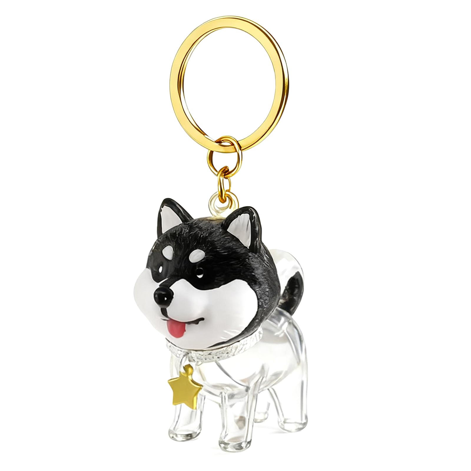 Amazon.co.jp: [Aisunic] 犬 毛 キーホルダー 柴犬 ハスキー ペットの