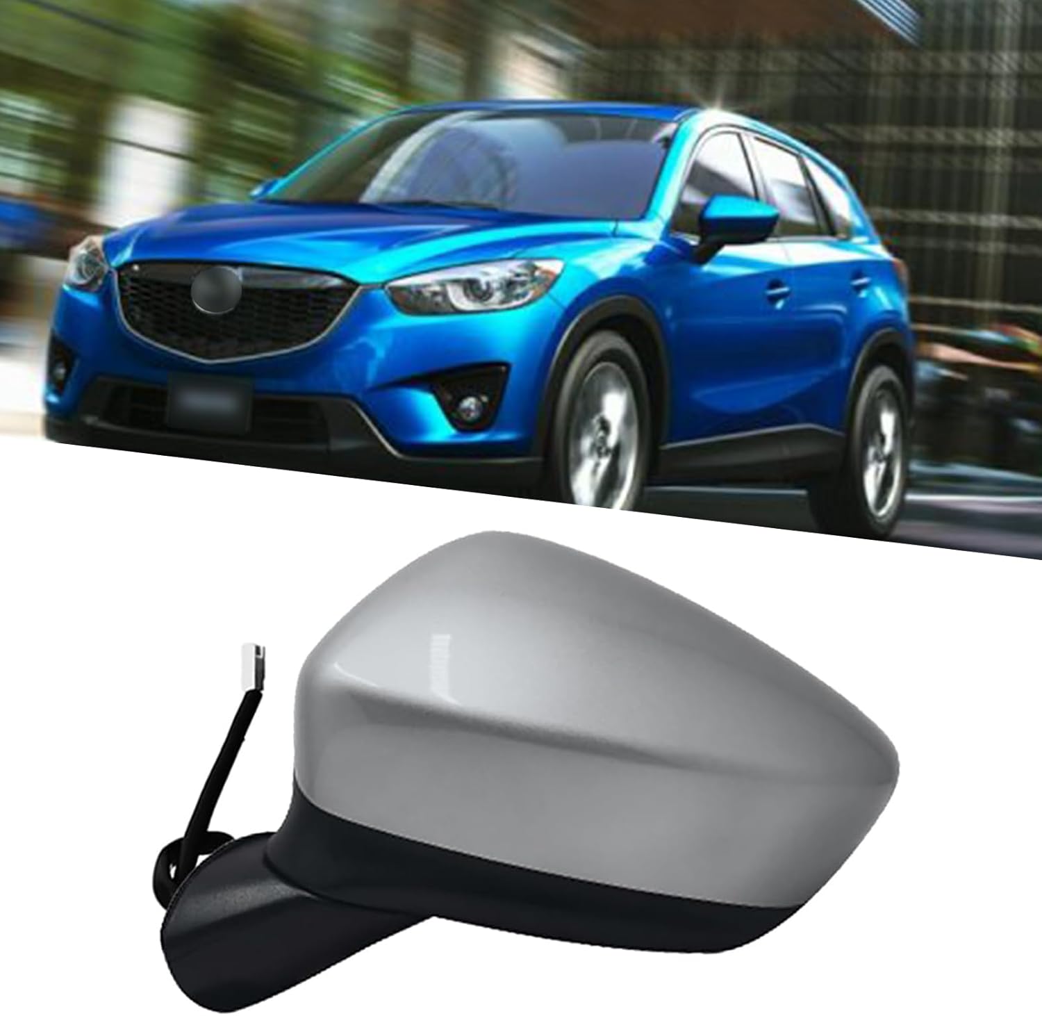 Driver Side Mirror Fit for 2012-2014 Mazda CX5 CX-5 Side Mirror Replacement for Mazda CX5 Accessories Rear View Mirror Assembly Electric Folding, Turn Light, Electric Adjustment, Heating, Demisting