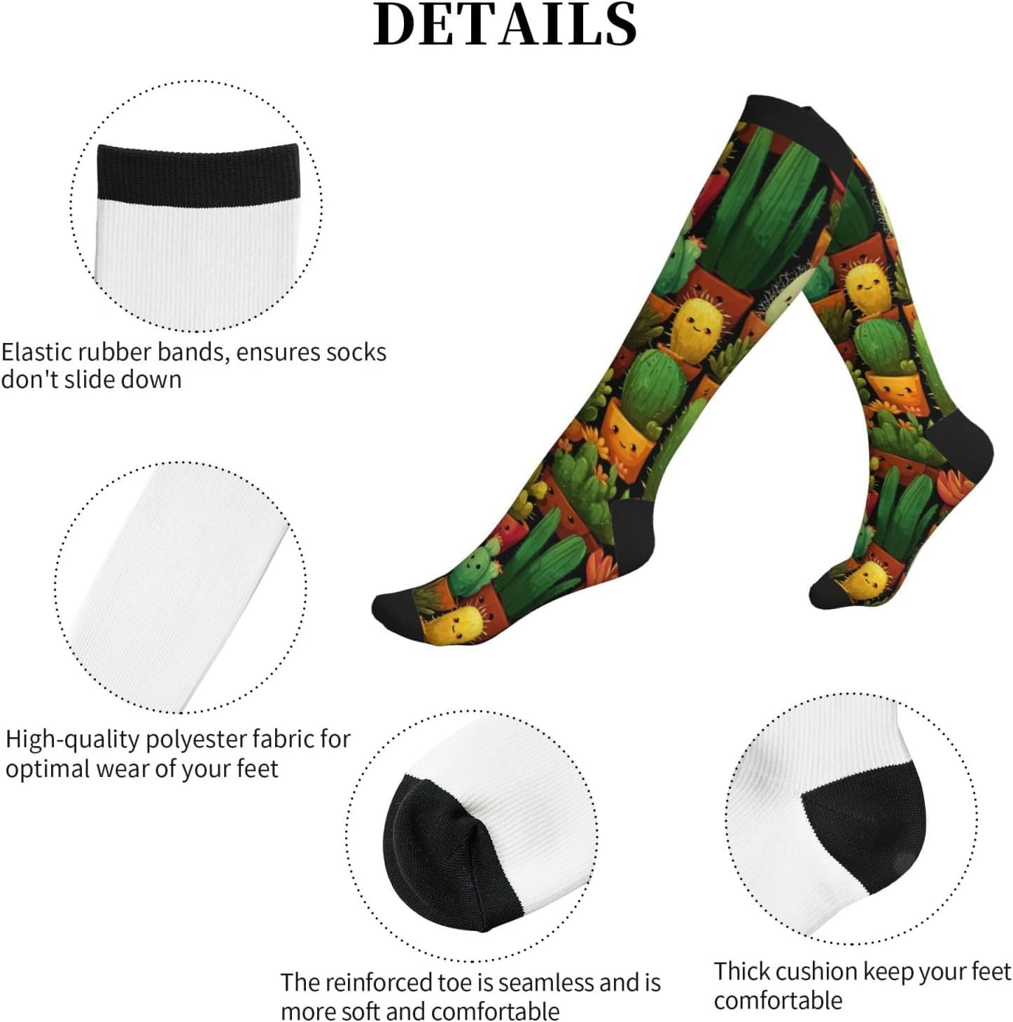 Compression Socks Knee High Circulation Support Socks For Women Men Athletic Running Work Hiking Cycling Travel - Image 6