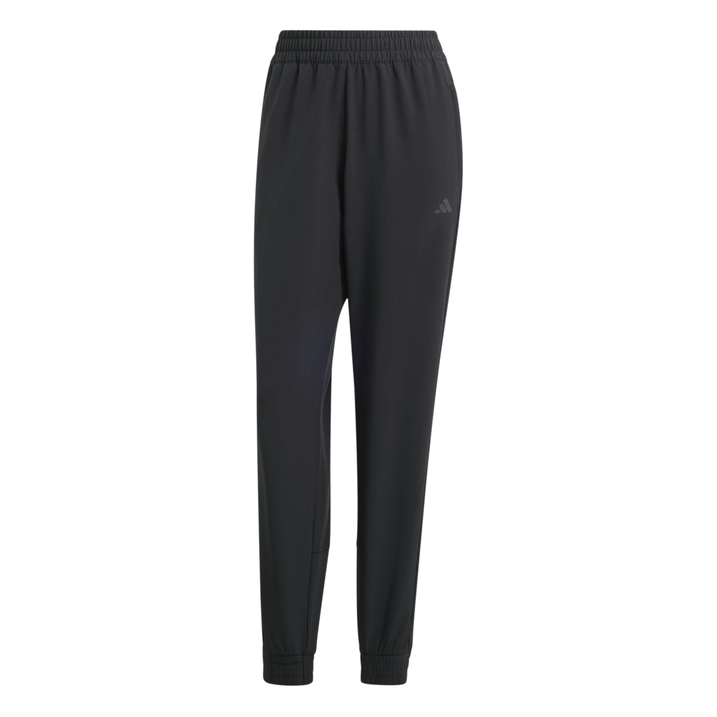 adidas Women's Pacer Workout 3 Stripes Woven Mid Rise Pants, Black, L