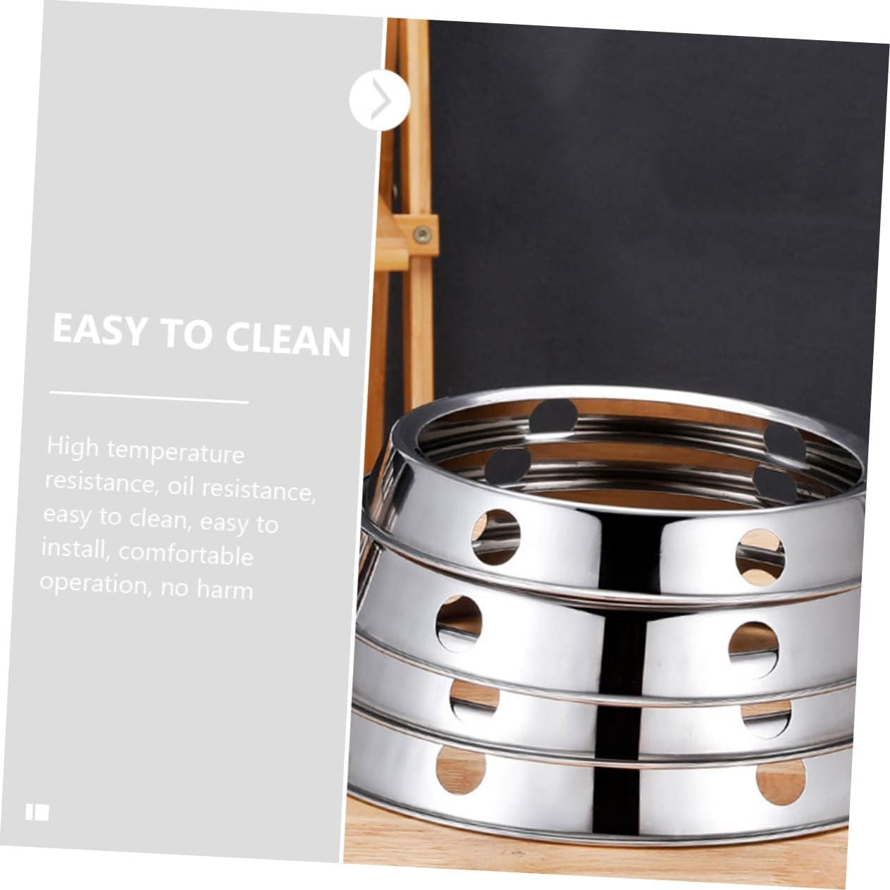 VILLCASE 2Pcs Stainless Steel Wok Ring Pot Holders Heat Resistant Gas Stove Rack Multi Functional Cooker Support for Pots and Pans Durable and Skid Resistant Design