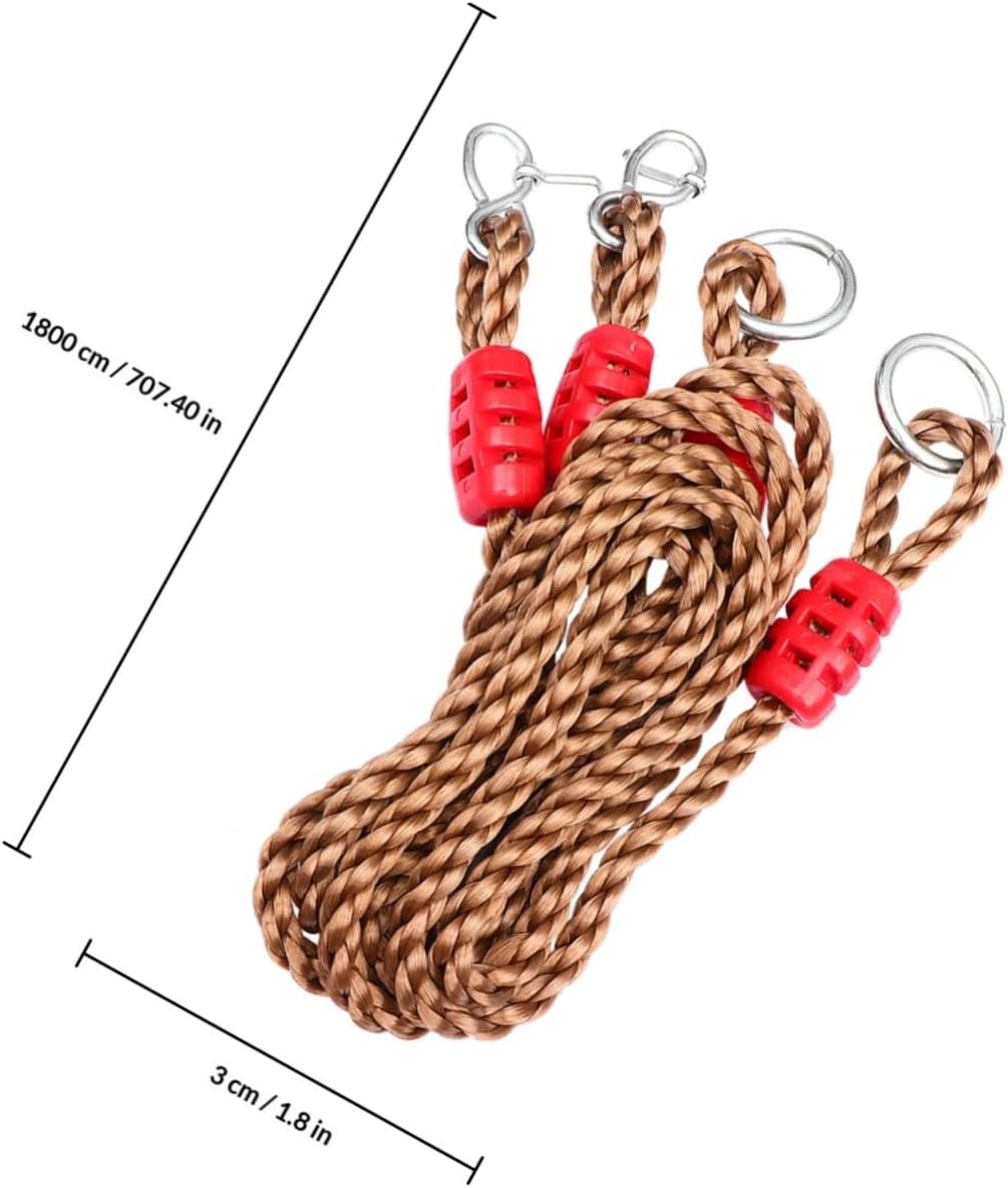 VOSAREA 6 Pcs Adjustable Nylon Swing Strap Set with Connectors, Outdoor Tree Swing Hanging Kit for Hammocks and Playgrounds, Sturdy Pp Rope Accessories for Patio and Garden Random Color