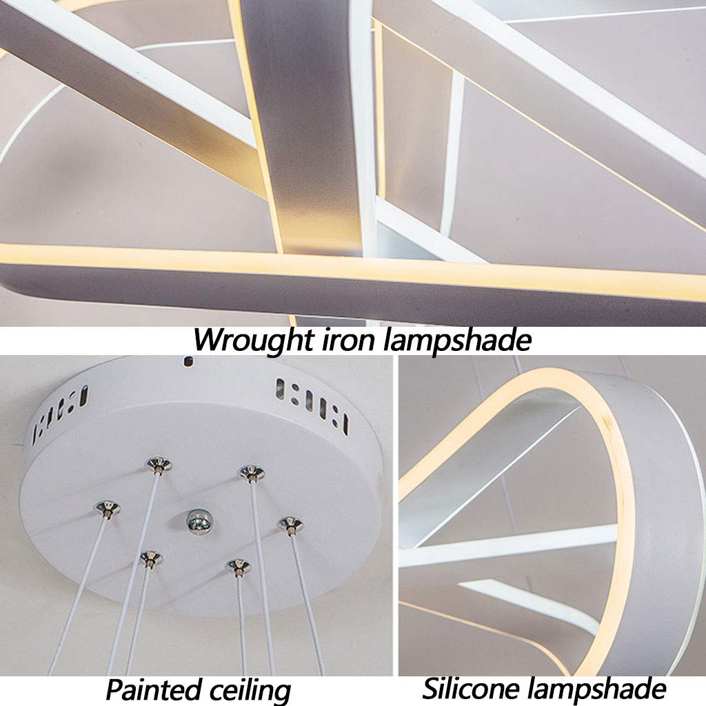 Lampa wisząca LED, 57 W, nowoczesna, minimalistyczna lampa wisząca z silikonu, abażur do jadalni, salonu