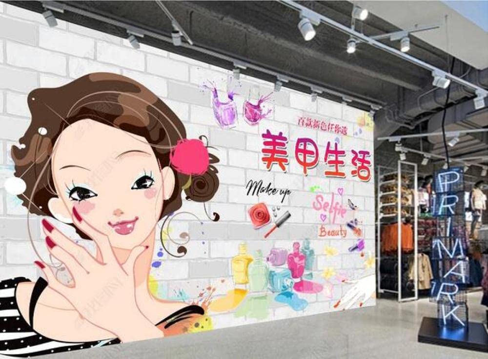 Tapeten Wandbild Fototapete 3D Cosmetics Nail Shop Make-Up Shop Background Wall-300Cmx210Cm
