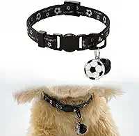 Coleiras para filhotes de cachorro com sino breakaway coleira de identificação de gato ajustável com estampa de futebol