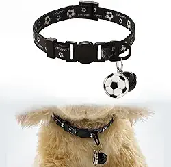 Coleiras para filhotes de cachorro com sino breakaway coleira de identificação de gato ajustável com estampa de futebol